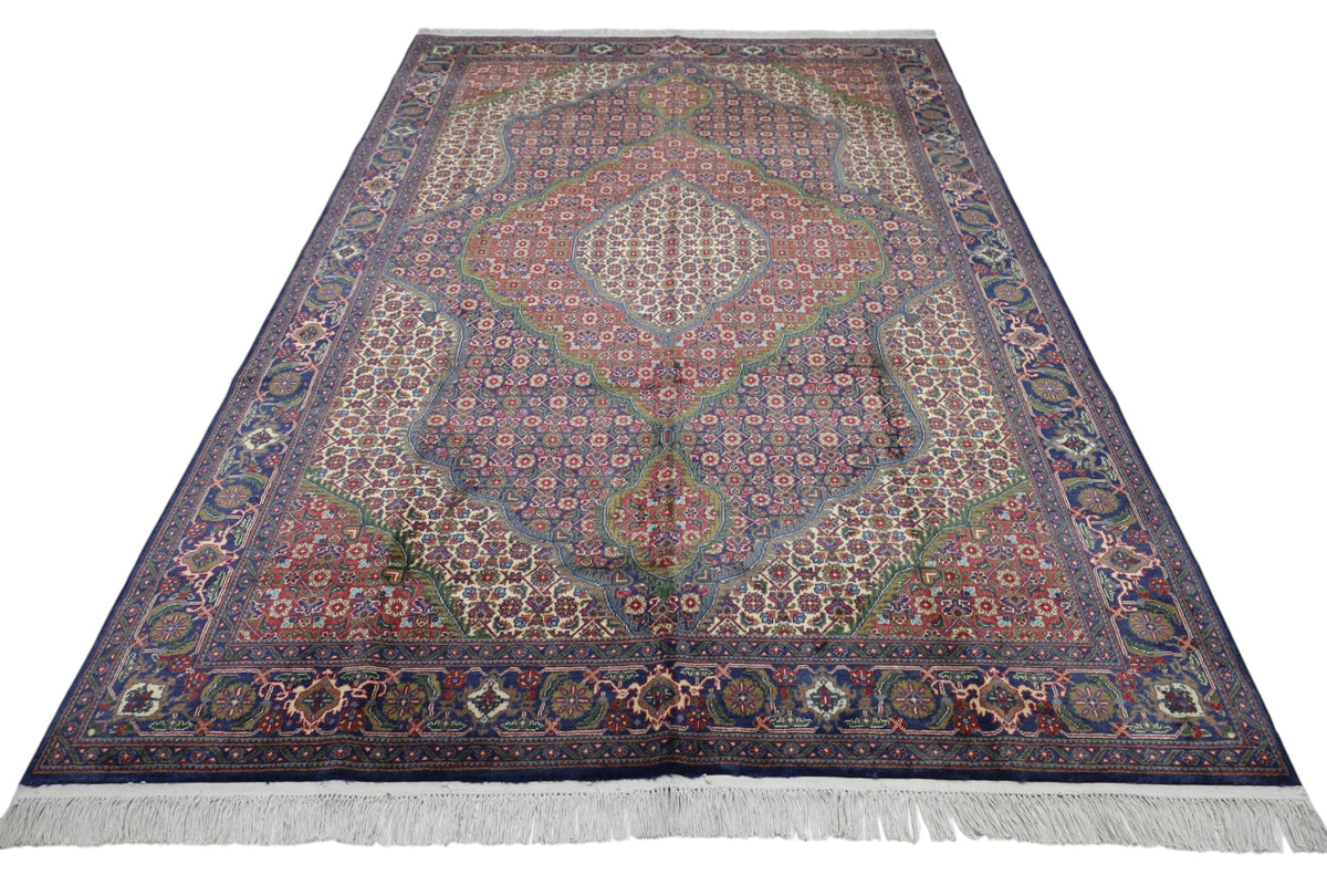 Afghani Rug 7x10 size range tribal Red Cream laid flat