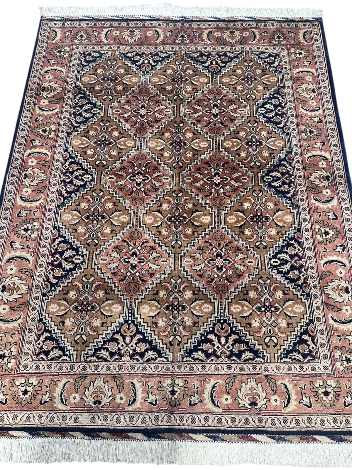 Afghani Rug 5x8 size range tribal Beige laid flat