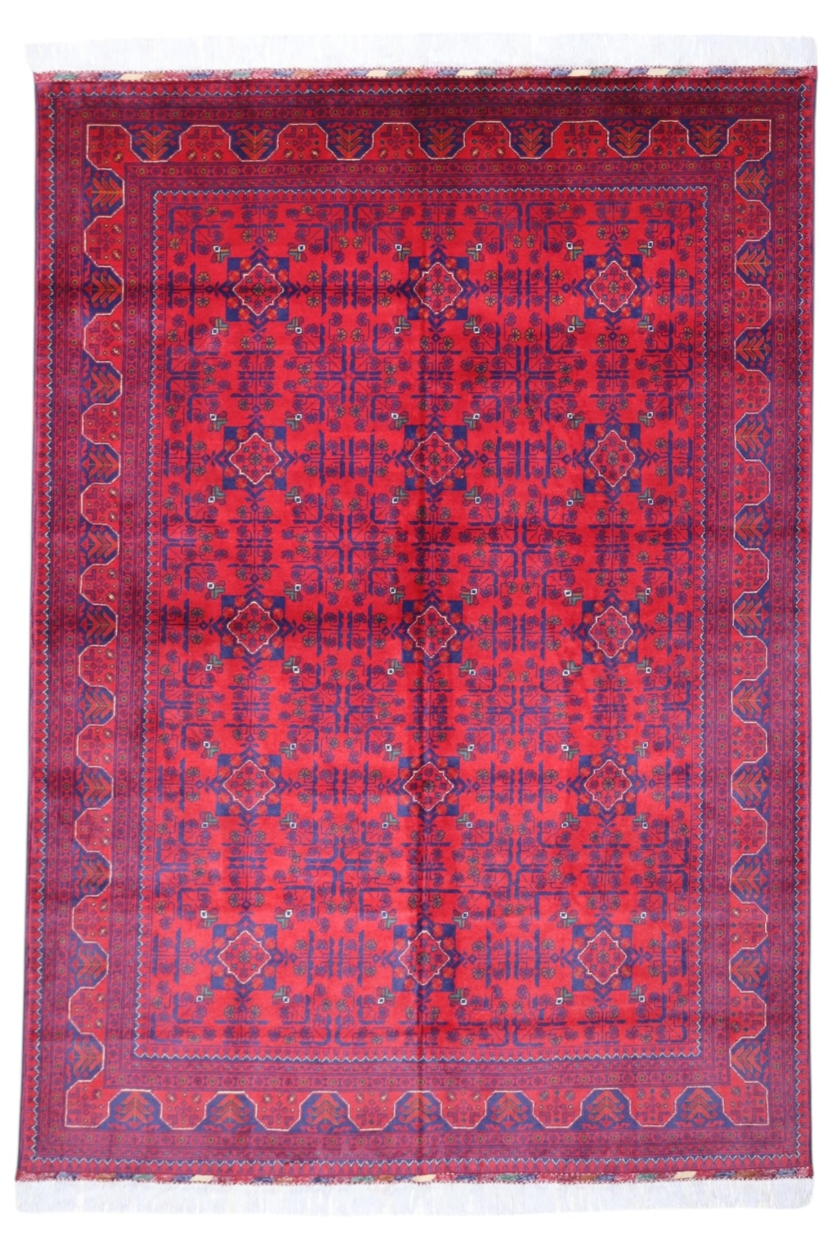 Afghani Rug 6x9 size range tribal Red laid flat