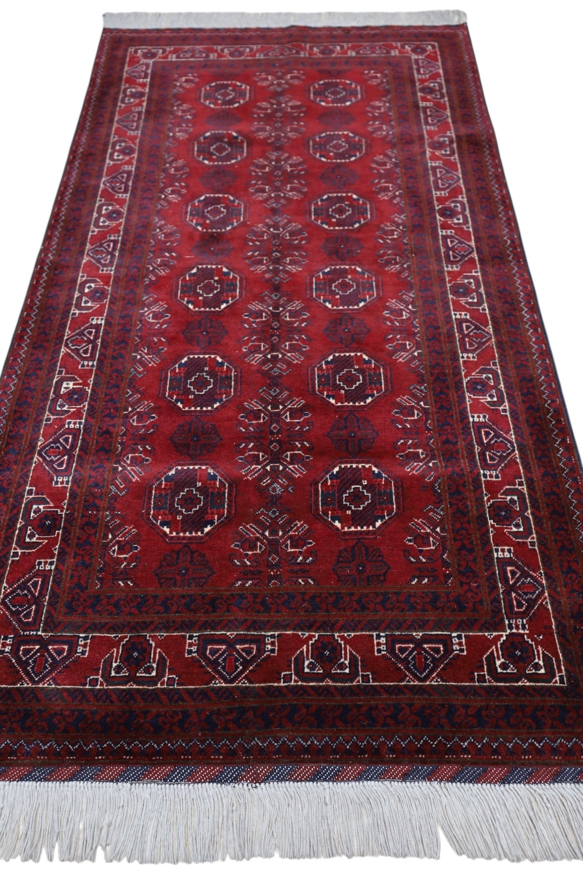 Afghani Rug 4x10 size range tribal laid flat