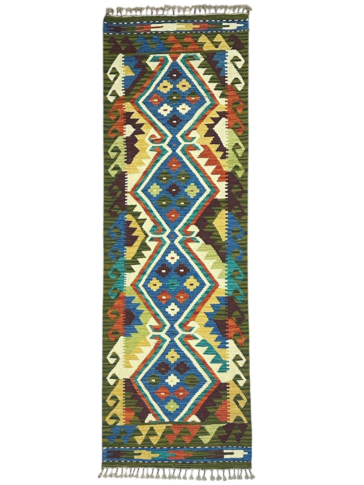 Afghan Kilim Runner 2'3" x 6'10", Hand-Woven Wool, No. 326