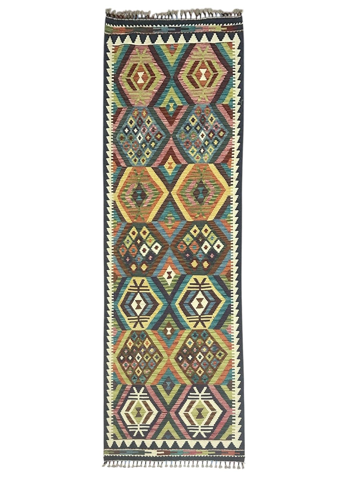 Afghan Kilim Runner 2'9" x 7'9", Hand-Woven Wool, No. 331