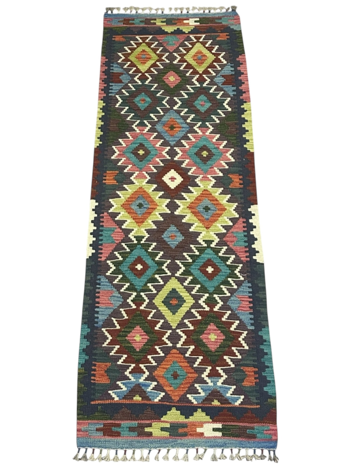 Afghan Kilim Runner 2'4" x 6'6", Hand-Woven Wool, No. 333, view 2