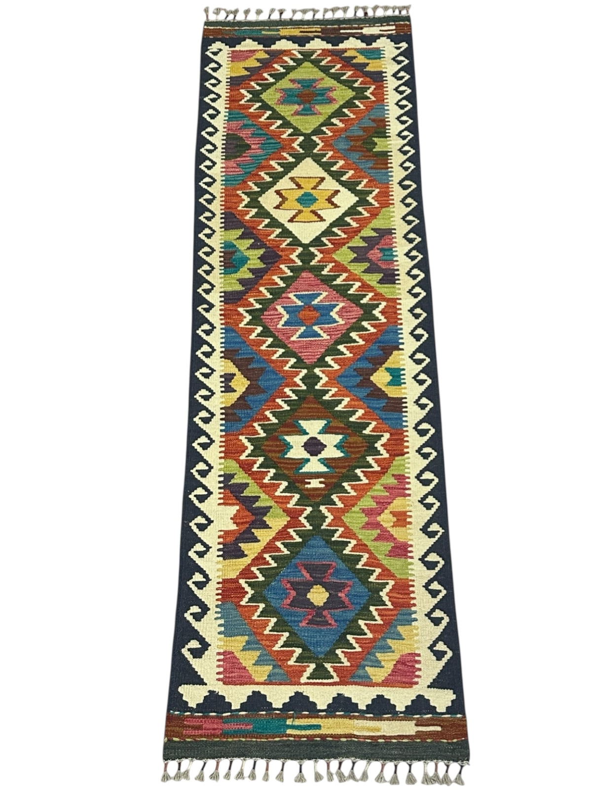 Afghan Kilim Runner 2' x 6'7", Hand-Woven Wool, No. 340, view 2