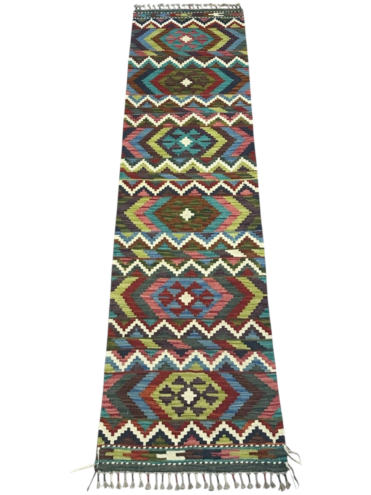 Afghan Kilim Runner 2' x 6'8", Hand-Woven Wool, No. 351, view 2