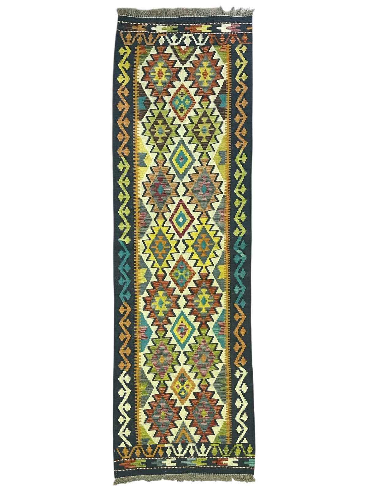 Afghan Kilim Runner 2'8" x 7'10", Hand-Woven Wool, No. 534
