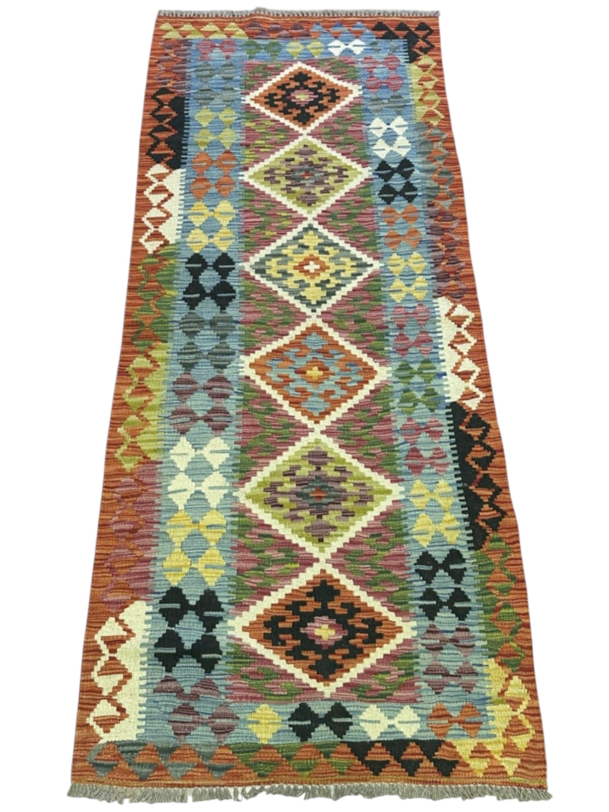 Afghan Kilim Runner 2'9" x 6'8", Hand-Woven Wool, No. 538, view 2