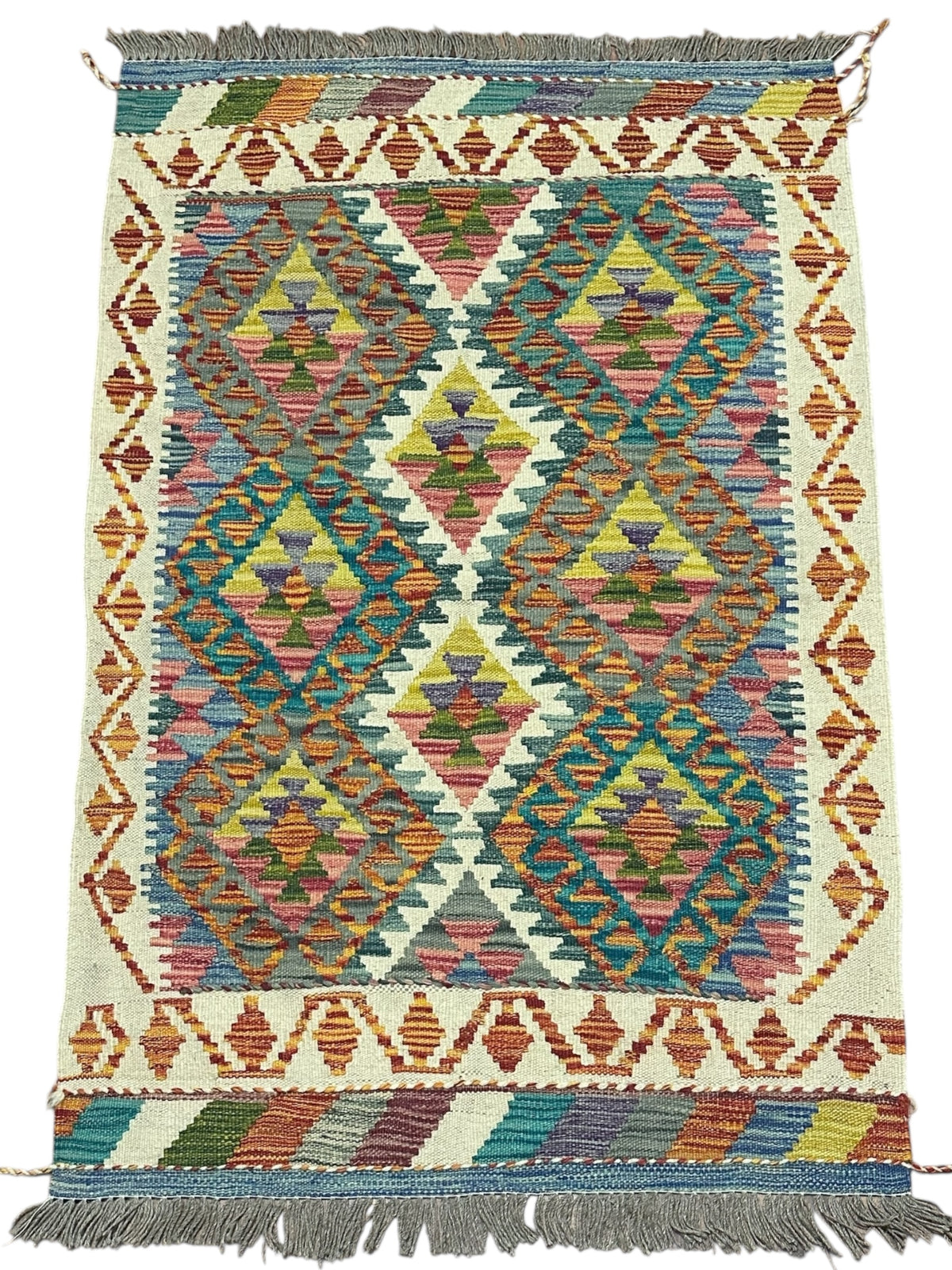 Afghan Kilim Rug 2'10" x 4'11", Hand-Woven Wool, No. 543, view 2