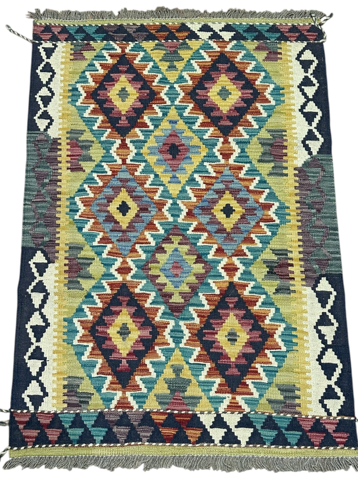 Afghan Kilim Rug 2'9" x 4'1", Hand-Woven Wool, No. 546, view 2