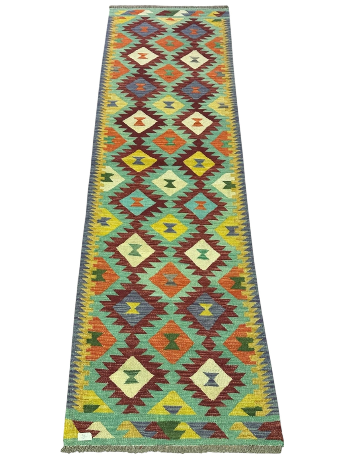 Afghan Kilim Runner 2'6" x 8', Hand-Woven Wool, No. 555, view 2