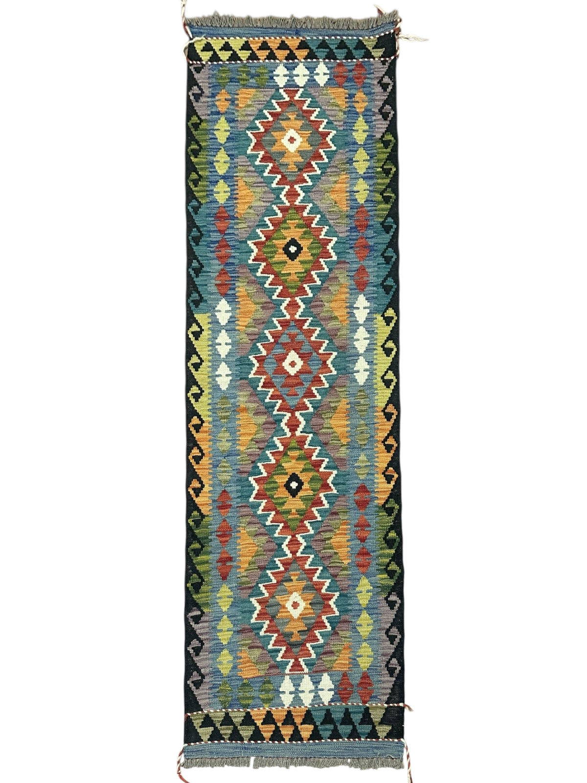 Afghan Kilim Runner 2'1" x 6'5", Hand-Woven Wool, No. 571