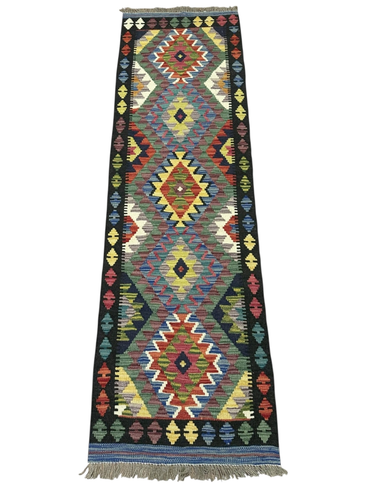Afghan Kilim Runner 2'1" x 6'5", Hand-Woven Wool, No. 574, view 2