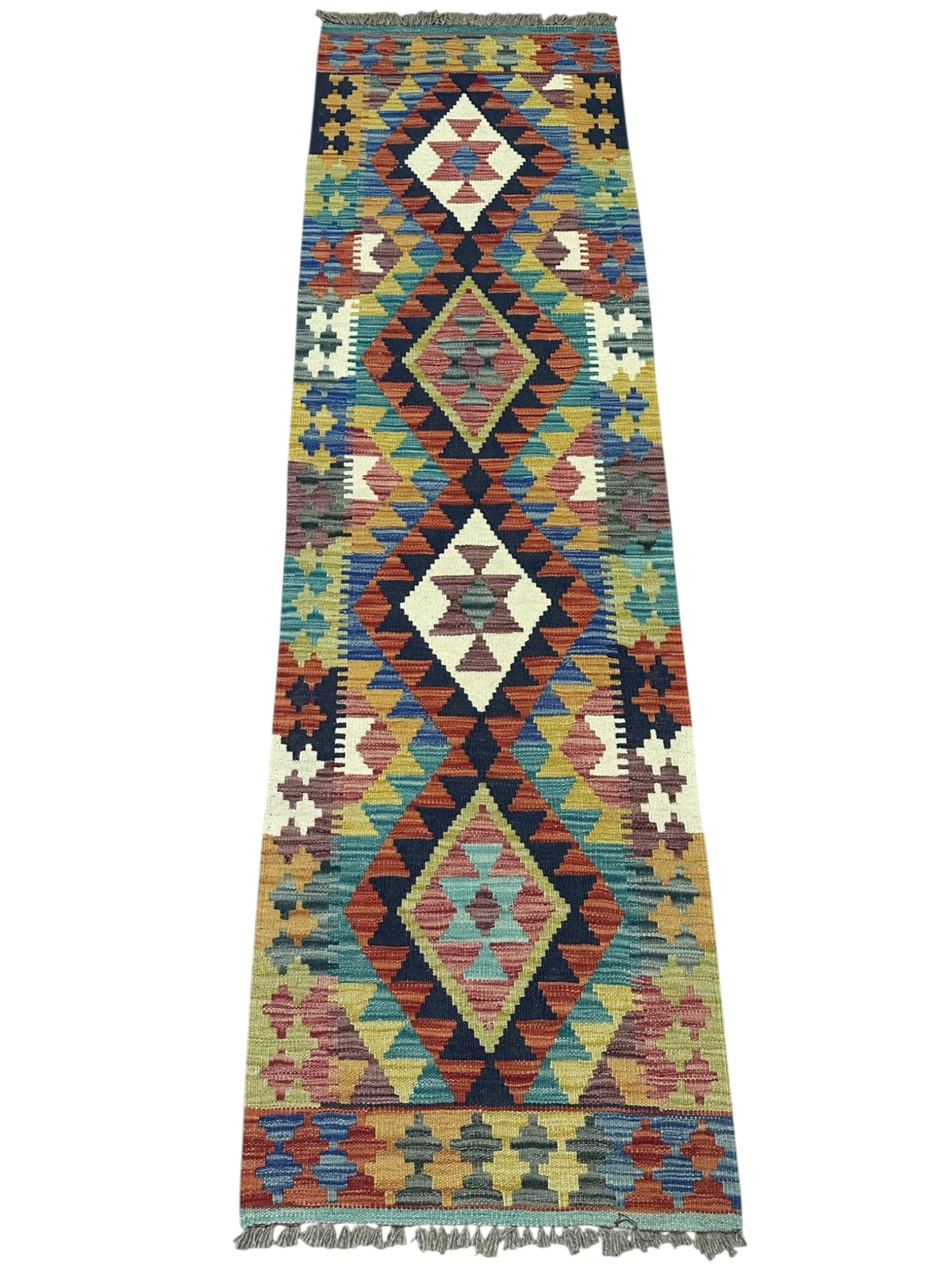 Afghan Kilim Runner 2'1" x 6'11", Hand-Woven Wool, No. 583, view 2