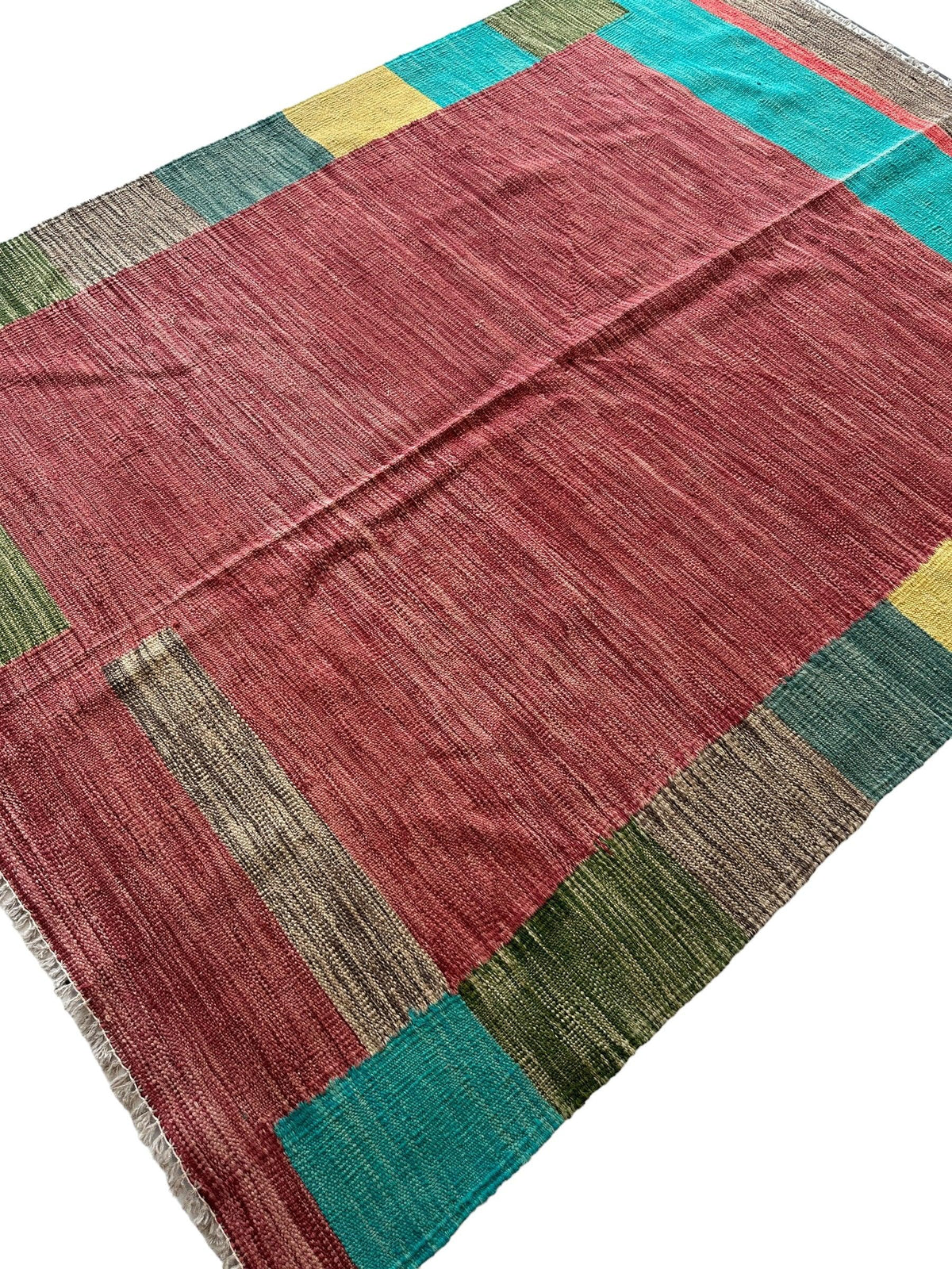 Afghan Chobi Kilim Rug 4'6" x 6'4", Hand-Woven, view 3