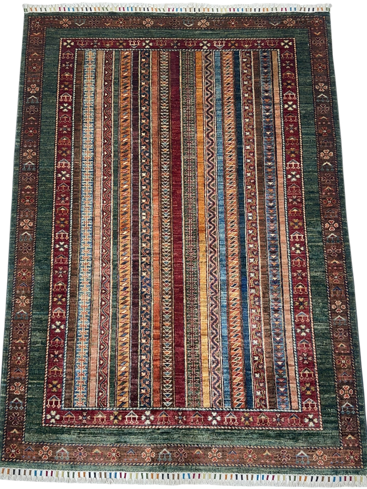 Afghani Rug 5x8 size range tribal laid flat