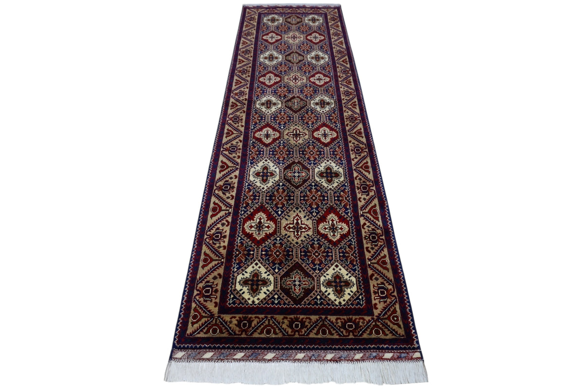 Afghani Runner runner size range tribal Cream laid flat