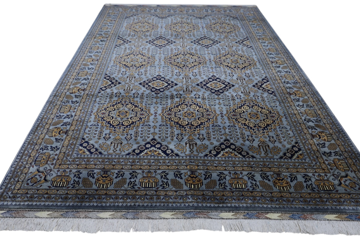 Afghan Zerkhaki Rug 6'11" x 10'3", Hand-Knotted Wool, view 3