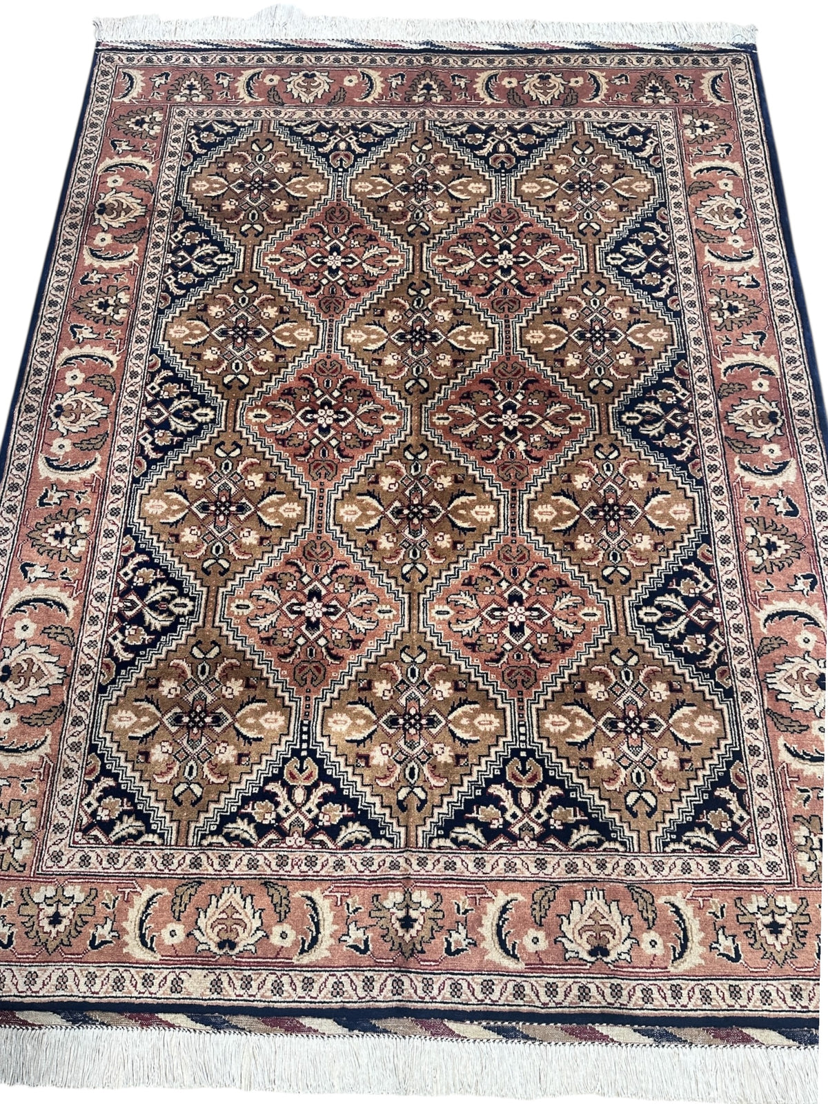 Afghani Rug 5x8 size range tribal Beige laid flat
