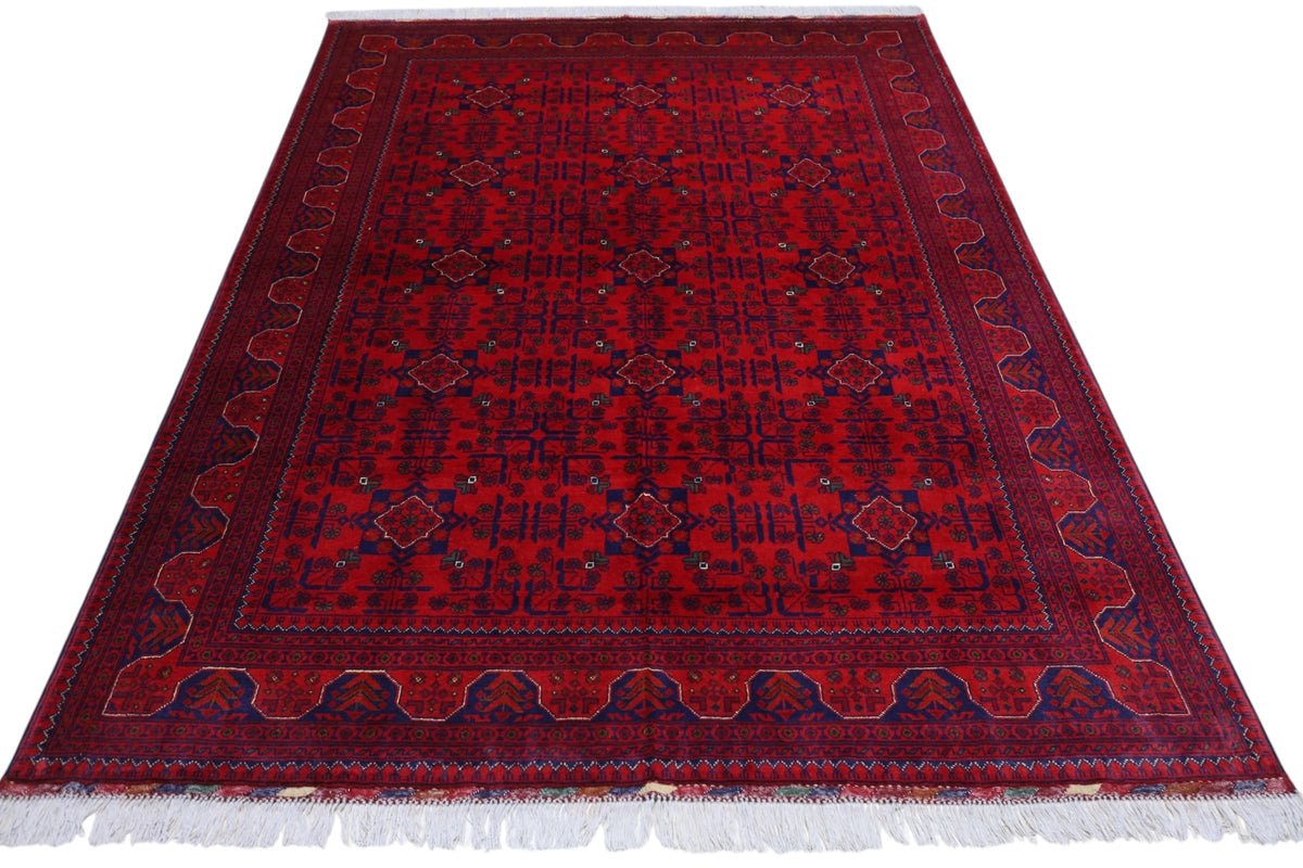 Afghani Rug 6x9 size range tribal Red laid flat