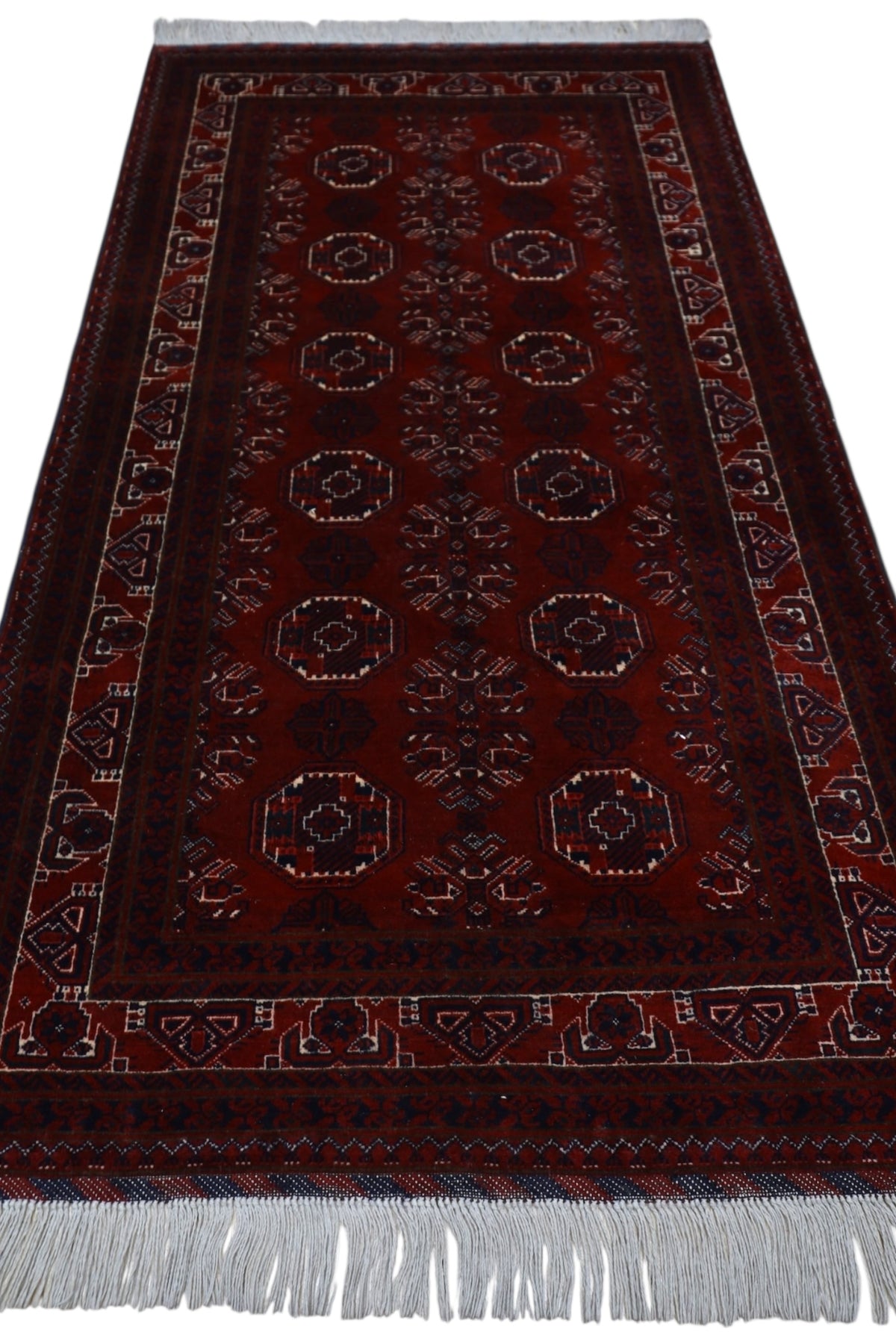 Afghani Rug 4x10 size range tribal laid flat