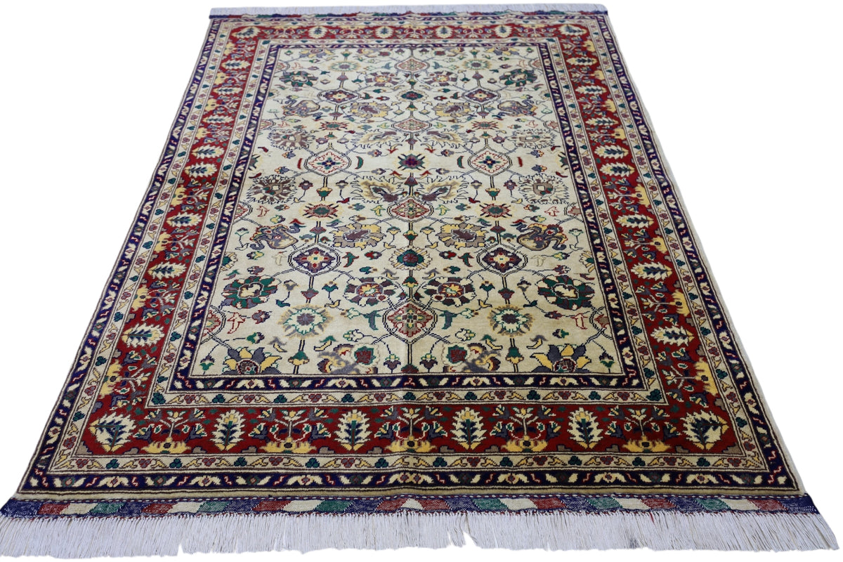 Afghani Rug 5x8 size range tribal Red Cream laid flat
