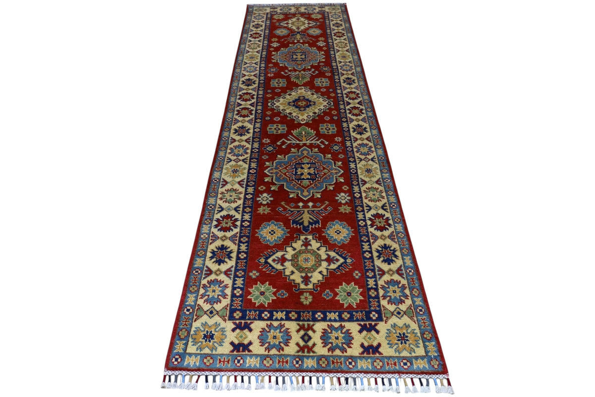 Afghani Runner runner size range tribal Red Cream laid flat