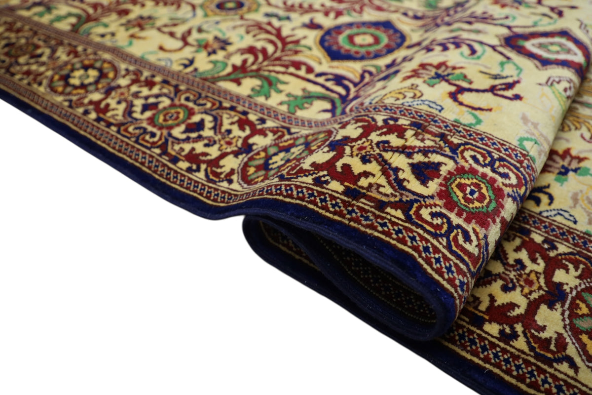 Afghan Runner 3x16, Yellow, Red & Navy, Hand-Knotted Wool, view 5
