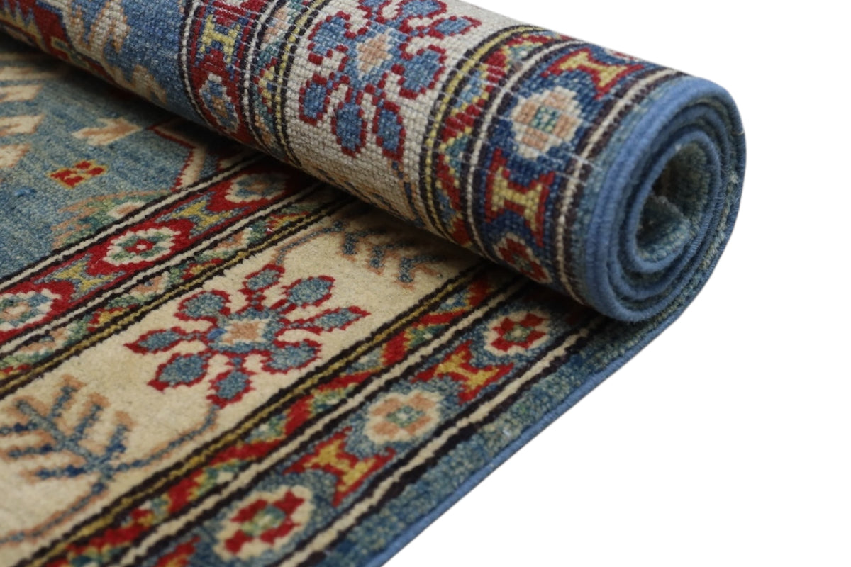 Afghani Rug 4x6 size range tribal Red Blue laid flat