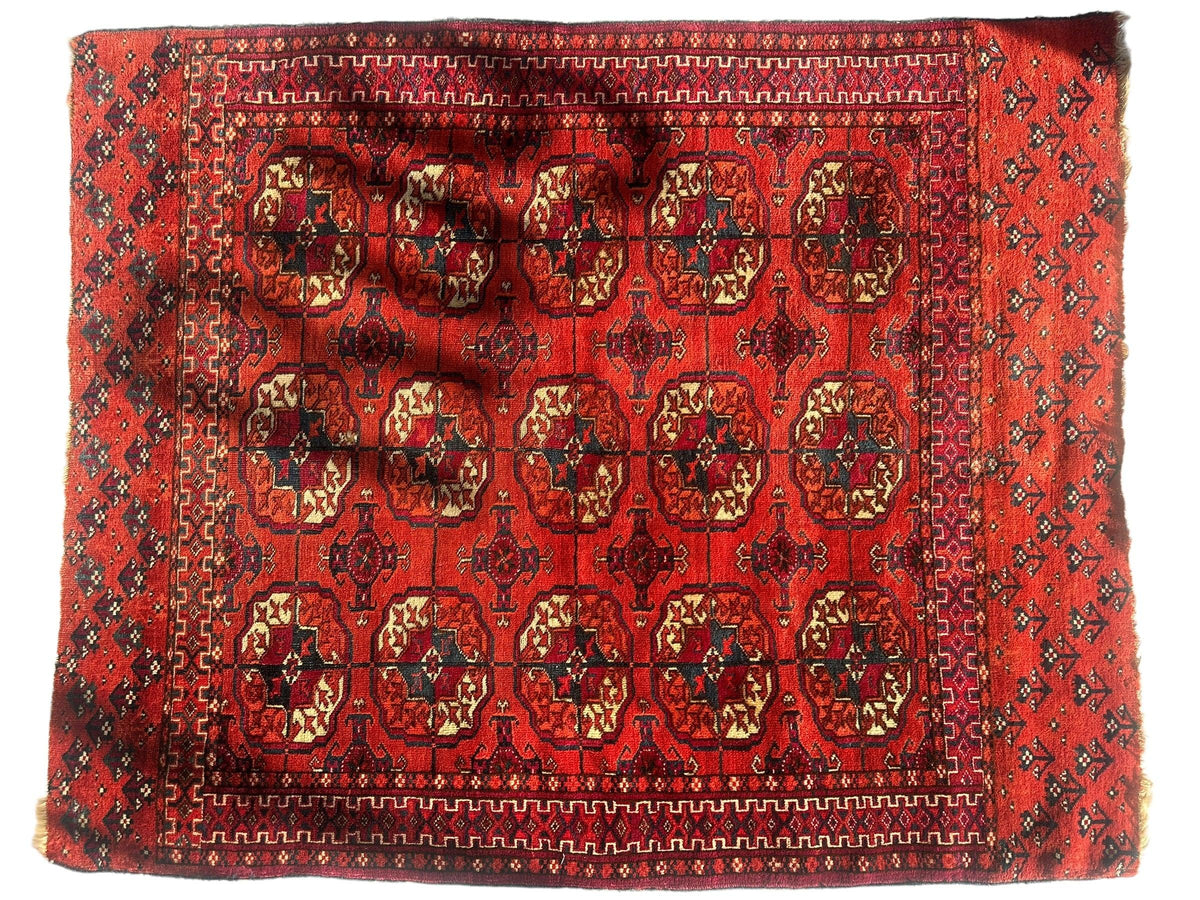 Antique Tekke Rug 3'4" x 4'1", 1920s, view 3