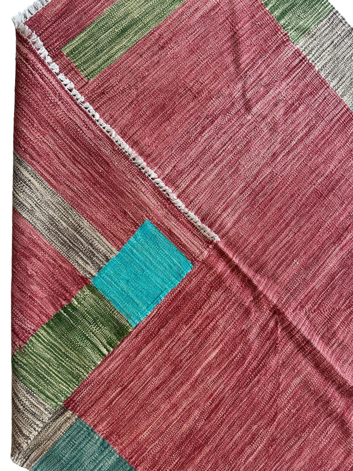 Afghan Chobi Kilim Rug 4'6" x 6'4", Hand-Woven, view 5