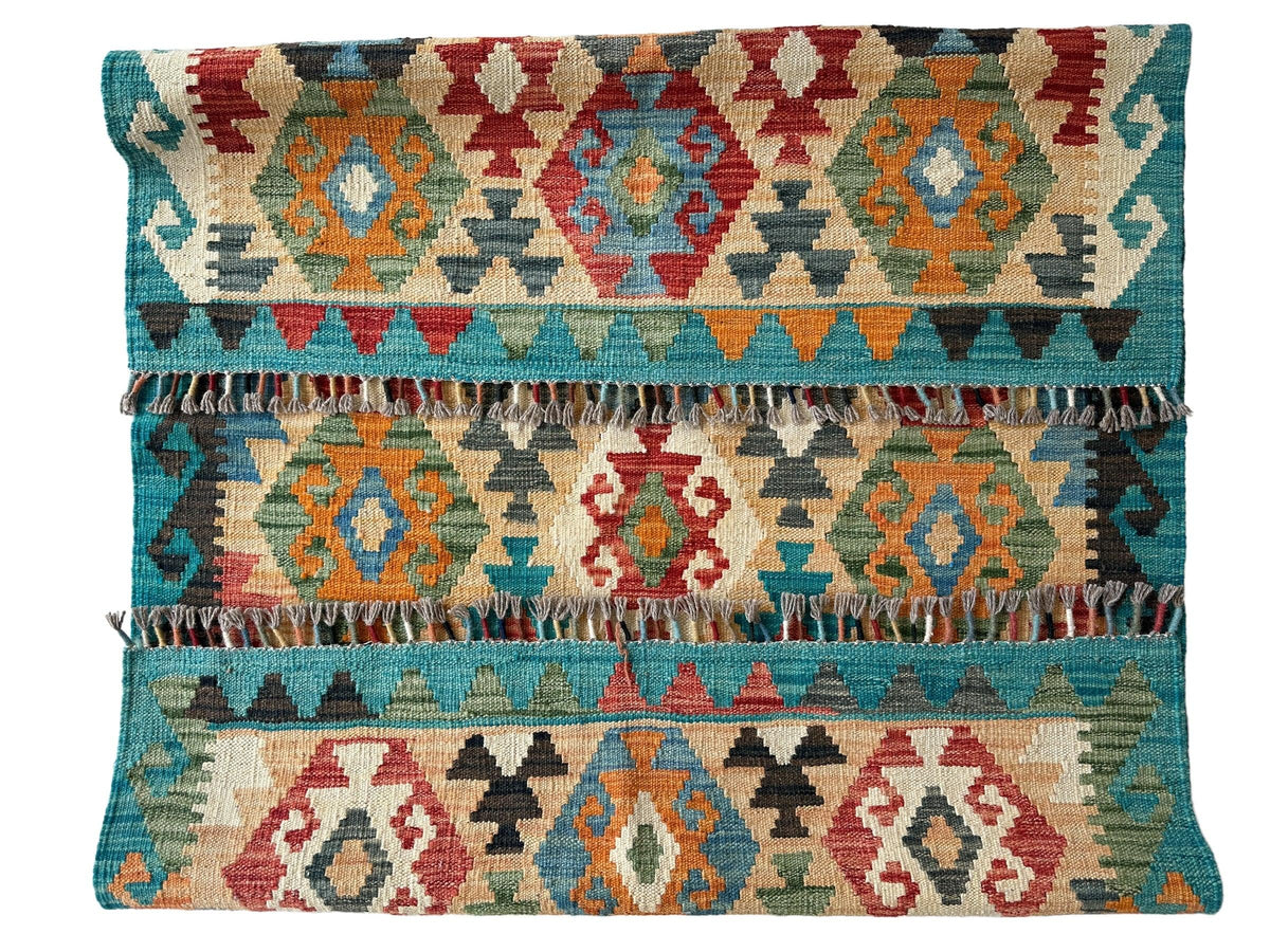 Afghan Chobi Kilim Rug 3'5" x 5'1", Hand-Woven, view 5
