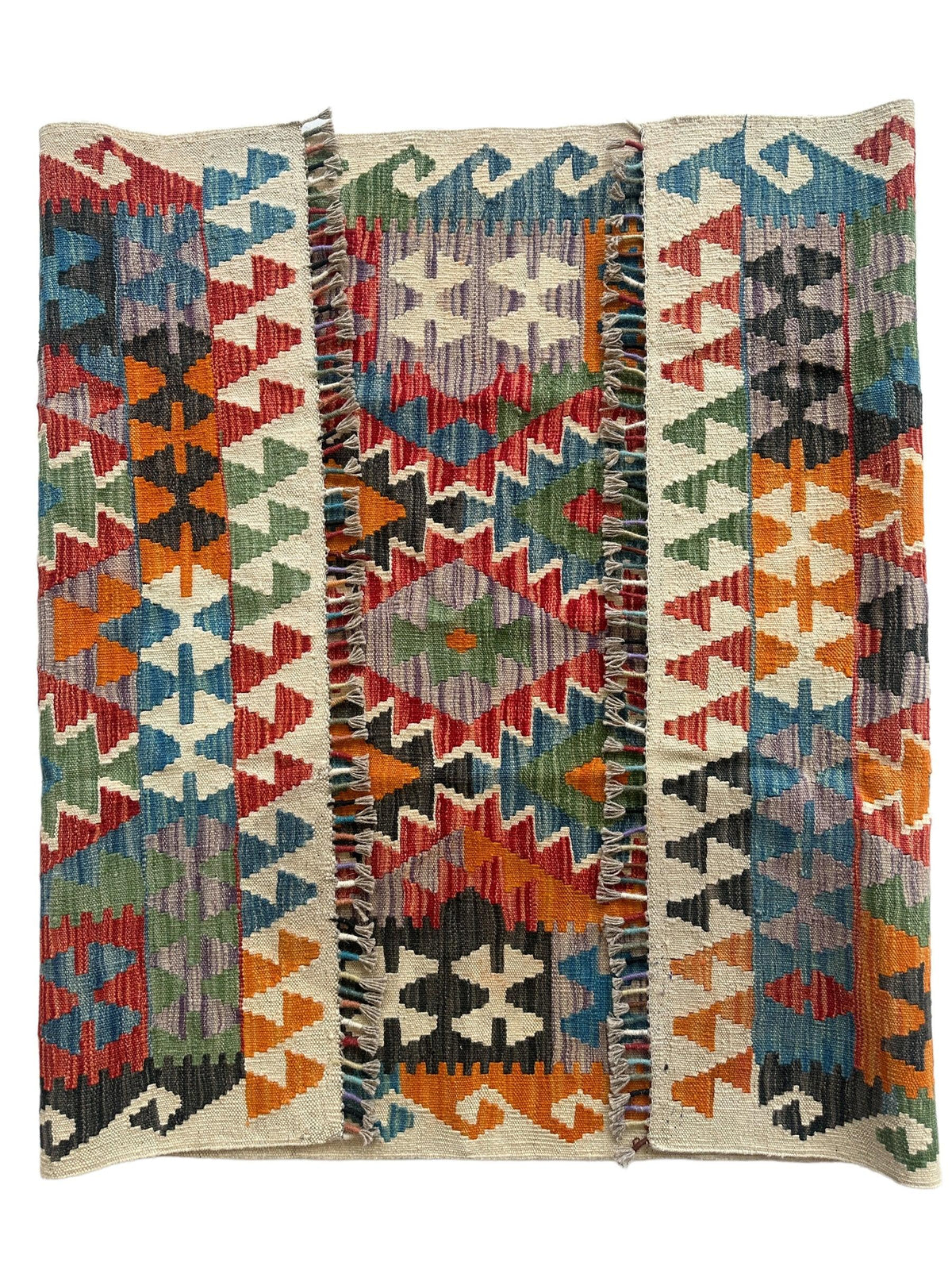 Afghan Chobi Kilim Rug 4' x 6', Hand-Woven, view 4