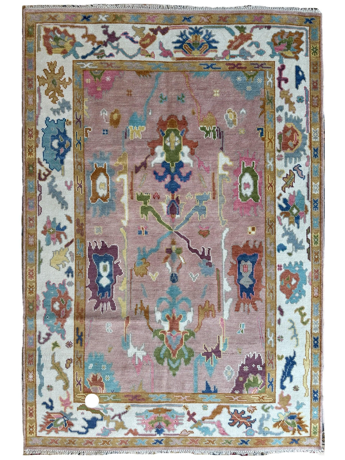 Indian Oushak Rug 6' x 9', Hand-Knotted Wool