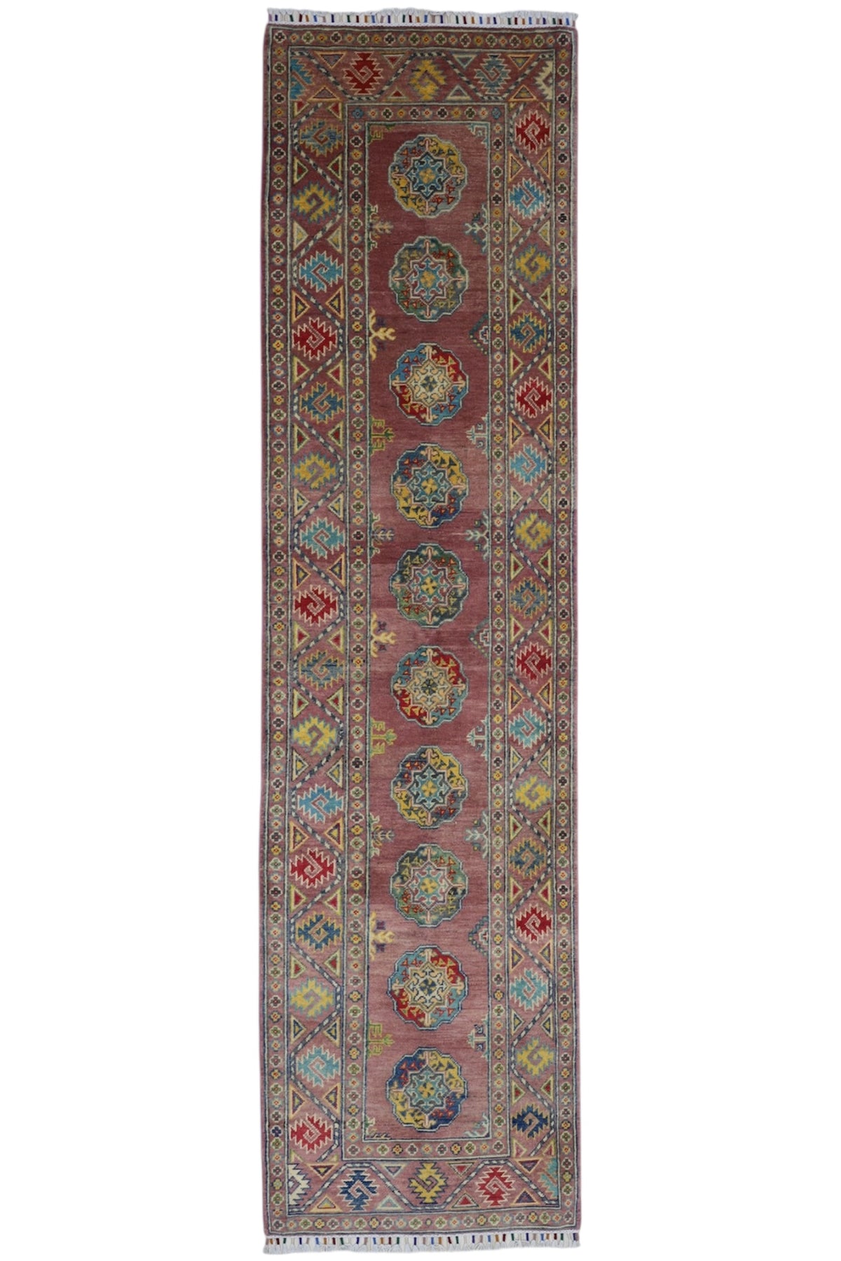 Afghani Runner runner size range tribal Pink laid flat