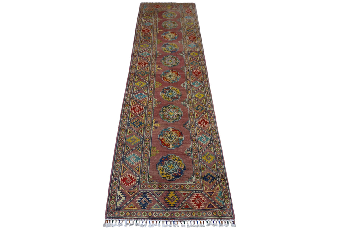 Afghani Runner runner size range tribal Pink laid flat
