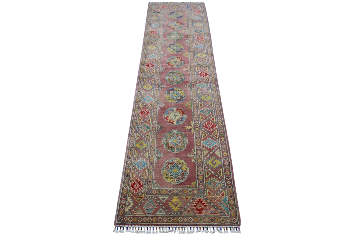 Afghani Runner runner size range tribal Pink laid flat