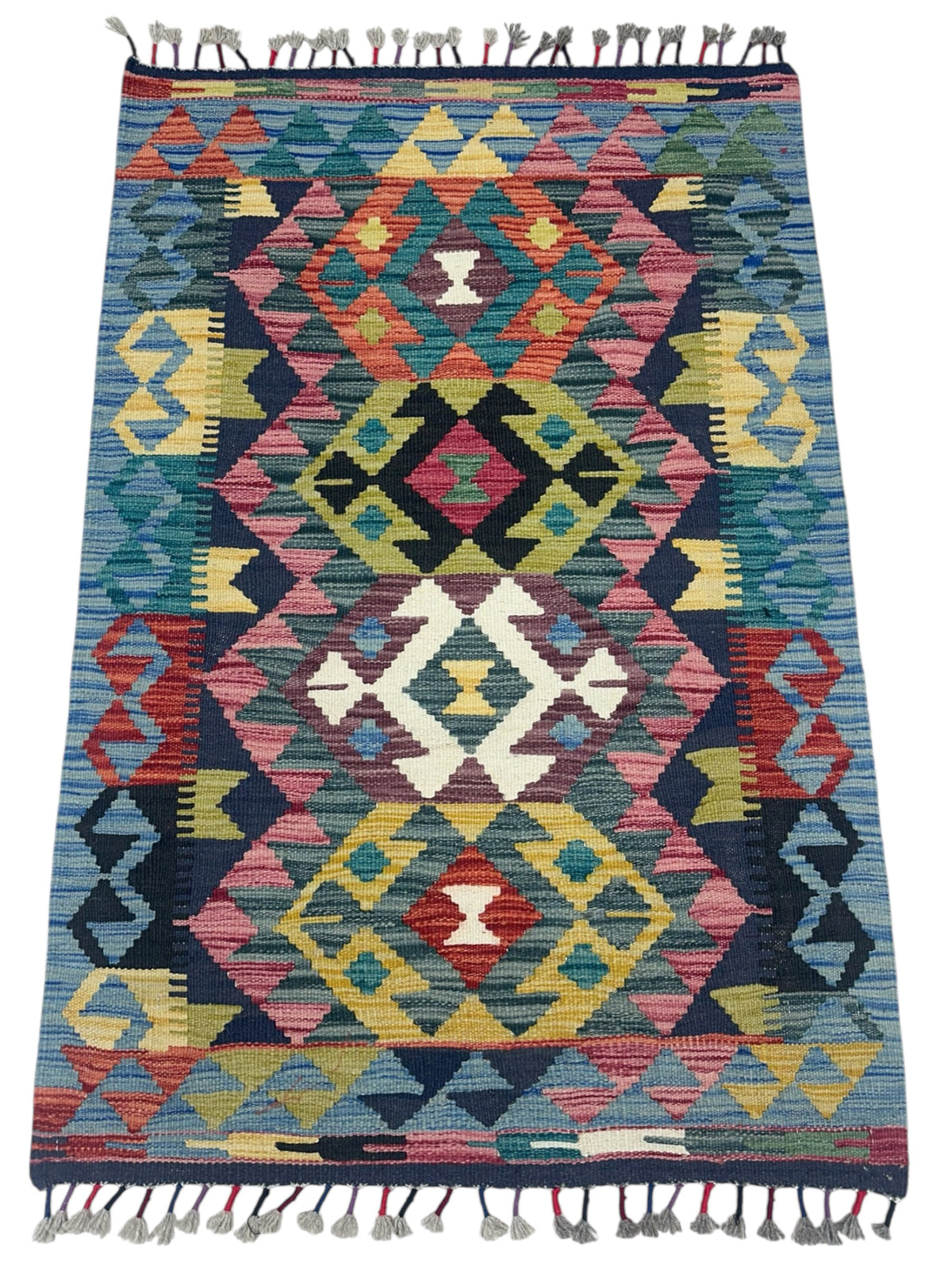 Afghan Kilim Rug 2'8" x 3'11", Hand-Woven Wool, No. 852, view 2