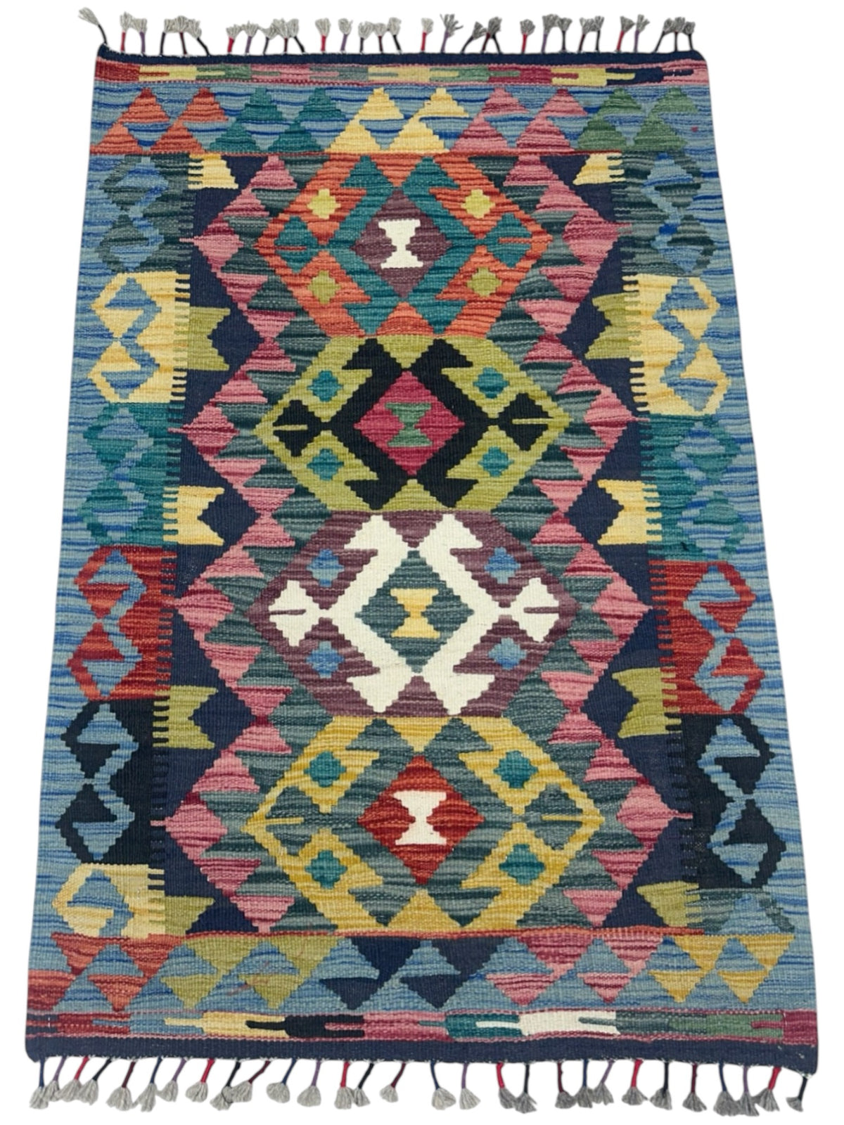 Afghan Kilim Rug 2'8" x 4'1", Hand-Woven Wool, No. 853, view 2