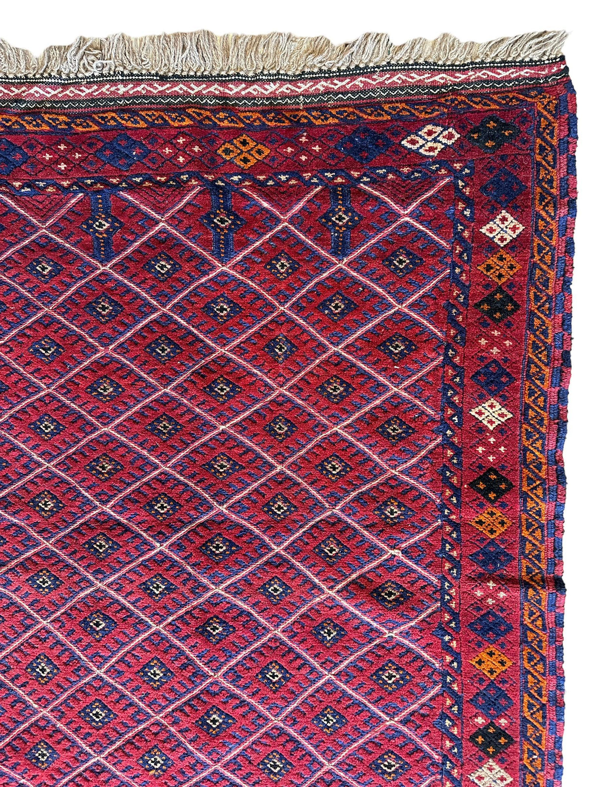 Vintage Afghan Mushwani Rug 3' x 4'6", Hand-Knotted Wool, c. 1990, view 3