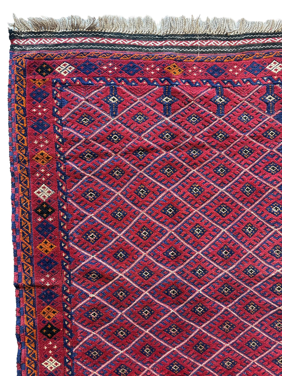 Vintage Afghan Mushwani Rug 3' x 4'6", Hand-Knotted Wool, c. 1990, view 4