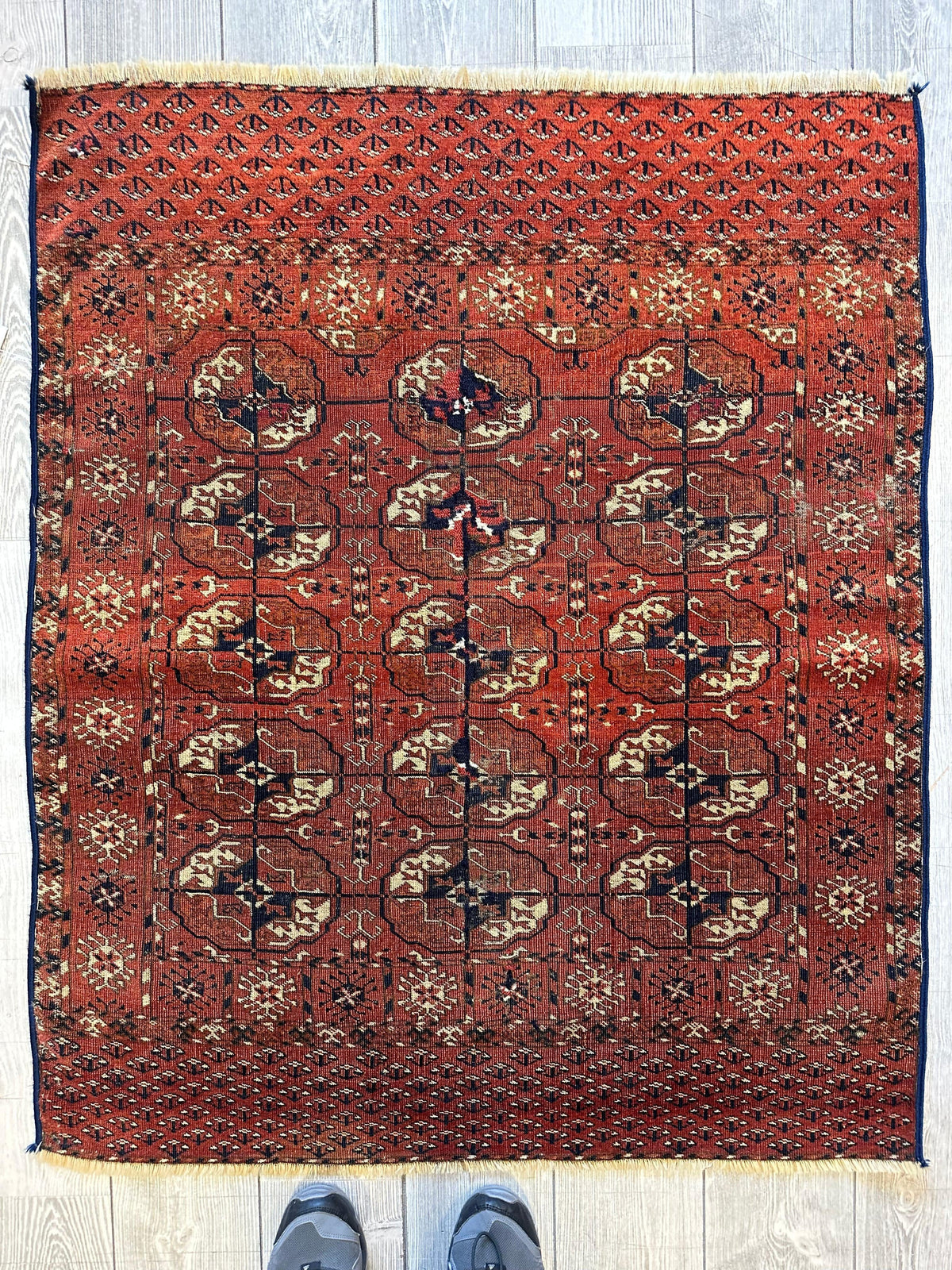 Antique Tekke Rug 3'4" x 4'1", 1880s