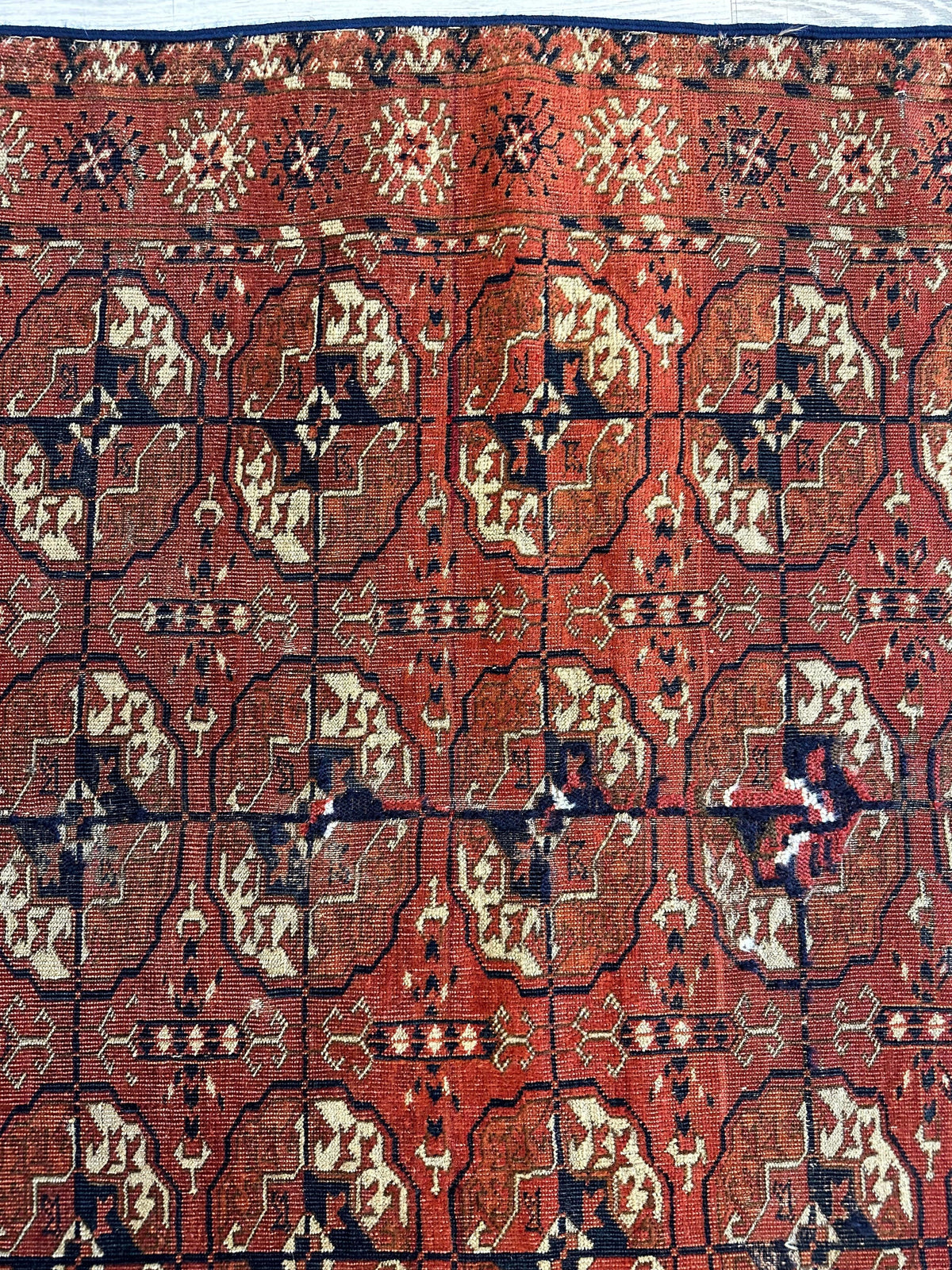 Antique Tekke Rug 3'4" x 4'1", 1880s, view 11