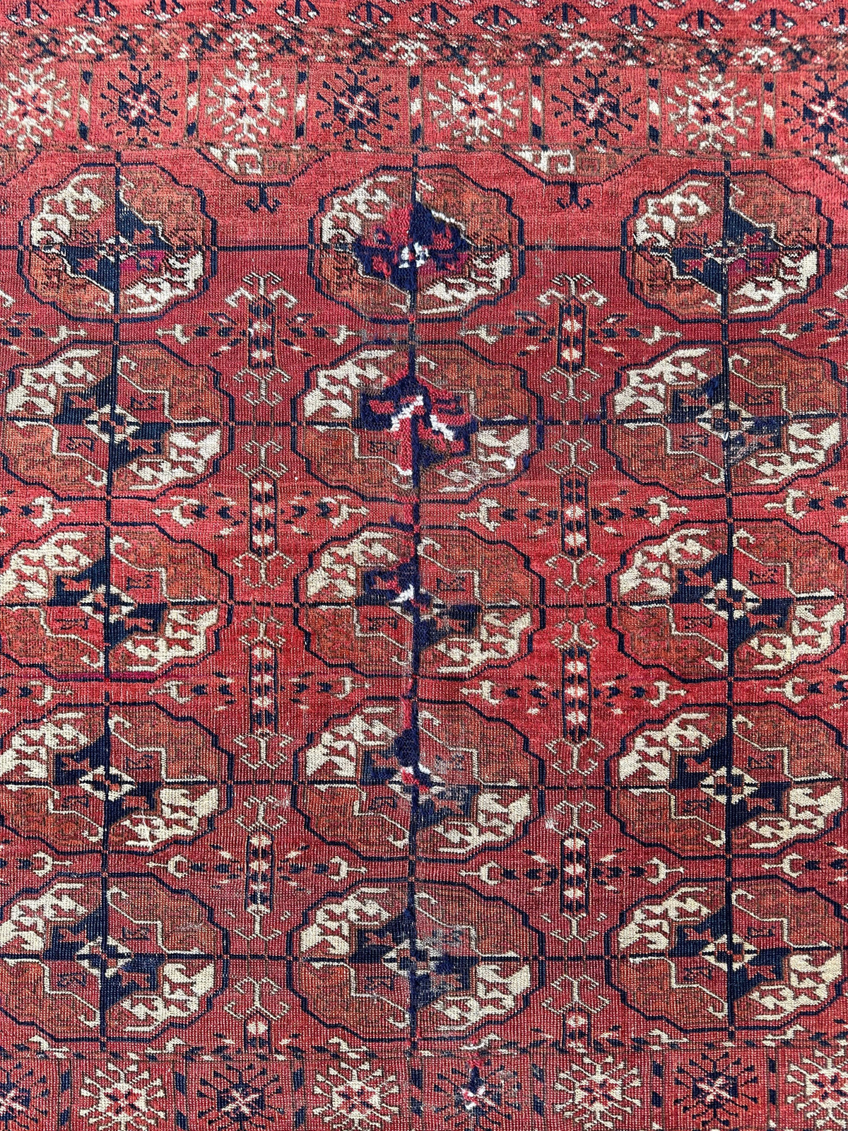 Antique Tekke Rug 3'4" x 4'1", 1880s, view 3