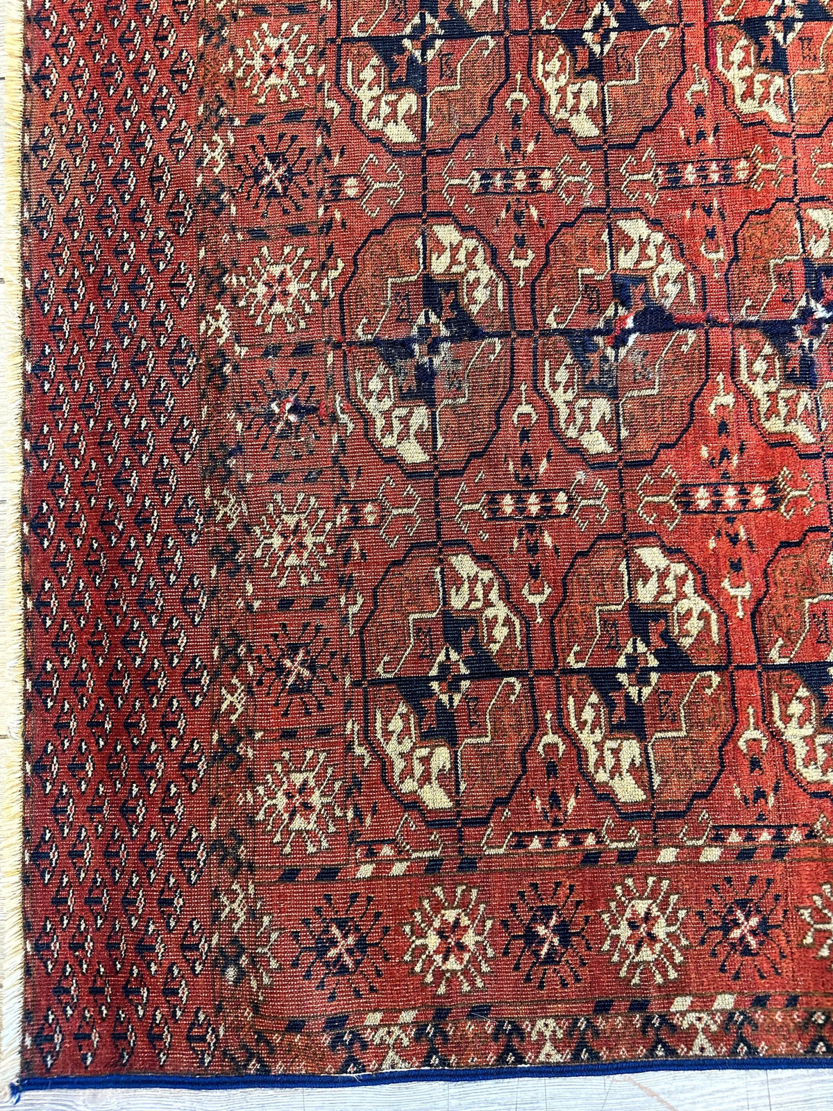 Antique Tekke Rug 3'4" x 4'1", 1880s, view 4