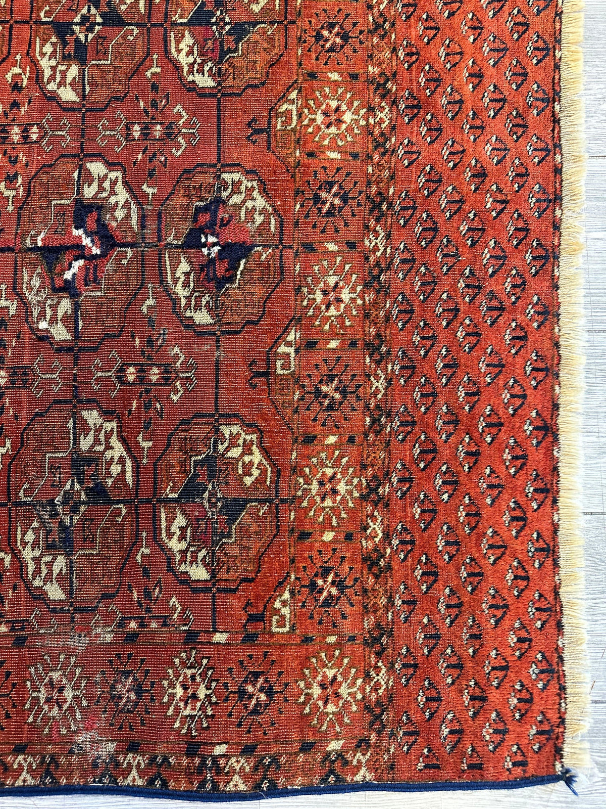 Antique Tekke Rug 3'4" x 4'1", 1880s, view 6