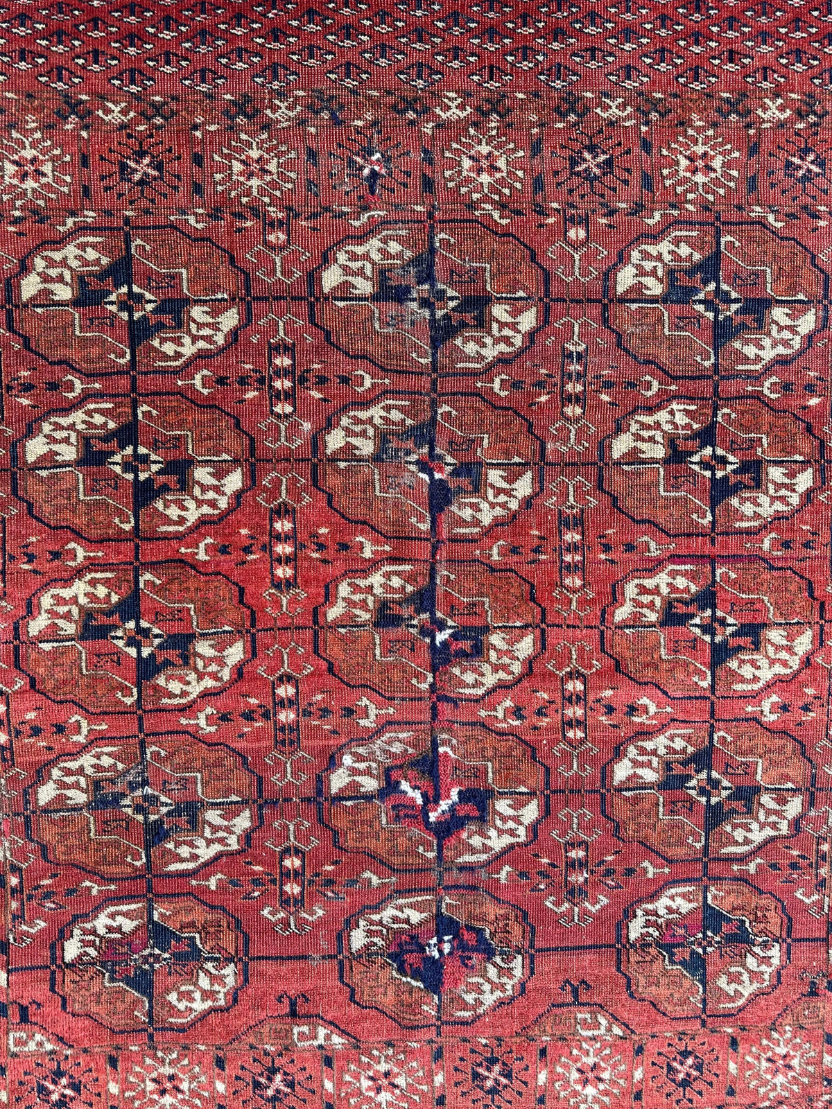 Antique Tekke Rug 3'4" x 4'1", 1880s, view 7
