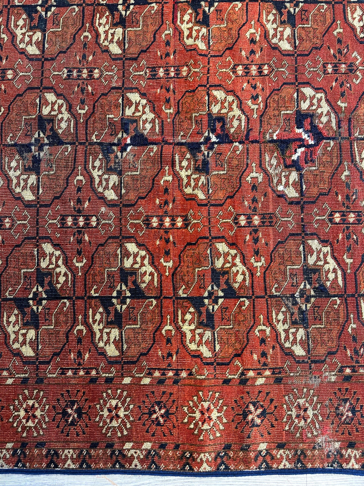 Antique Tekke Rug 3'4" x 4'1", 1880s, view 9