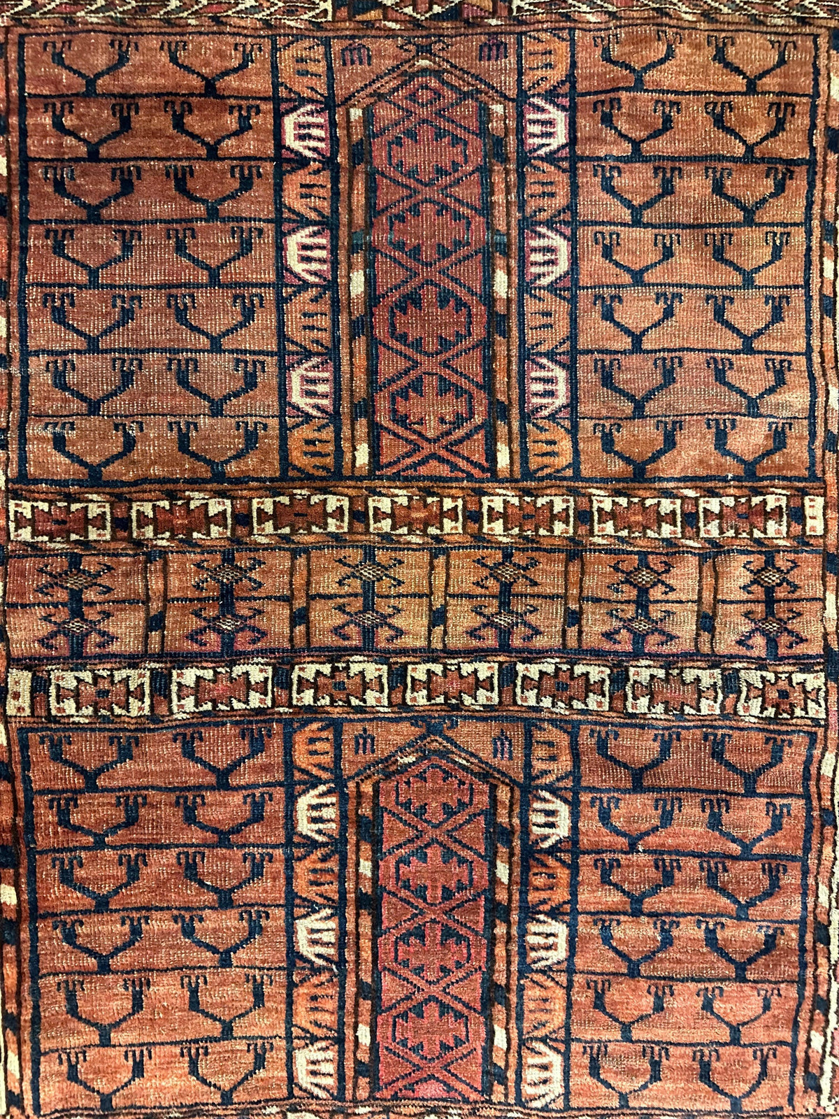 Antique Tekke Rug 4' x 4'8", Hand-Knotted Wool, 1880s, view 11