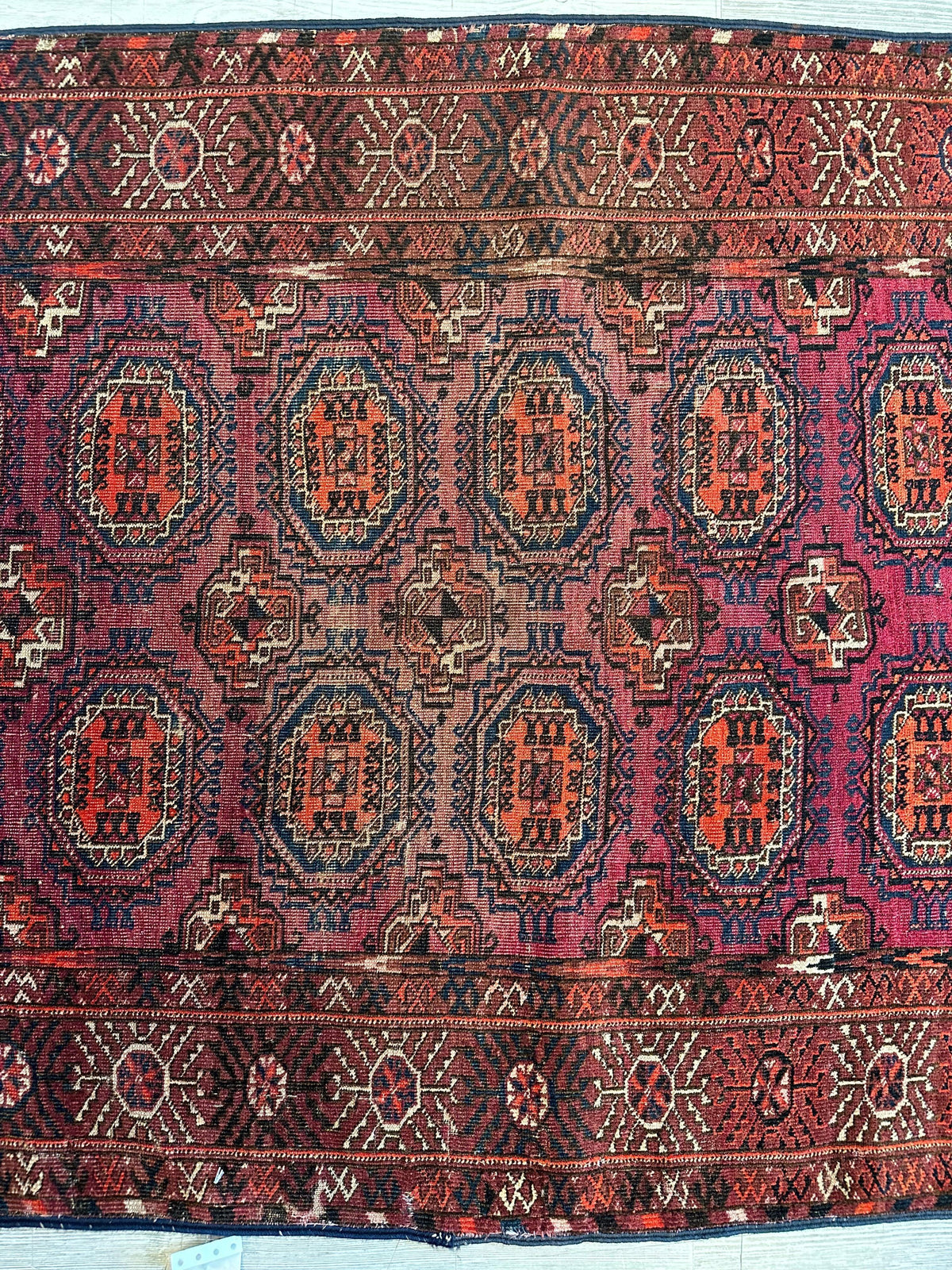 Antique Turkmen Rug 3' x 4'1", 1910s, view 3