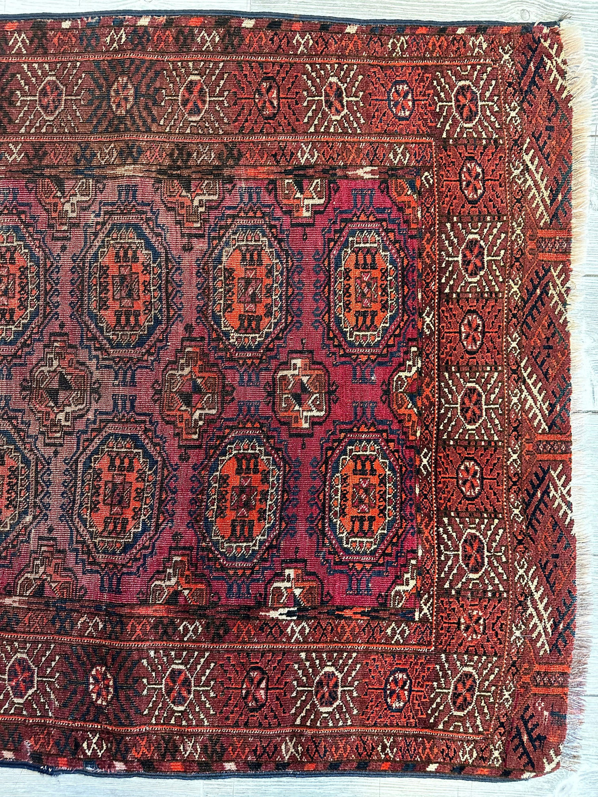 Antique Turkmen Rug 3' x 4'1", 1910s, view 4